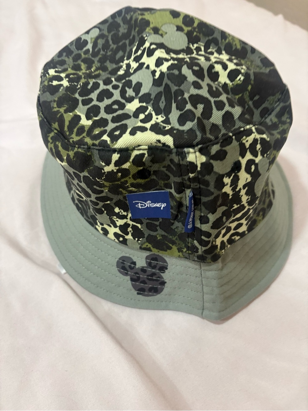 Disney Green Leopard Print Bucket Hat with Mickey Detail